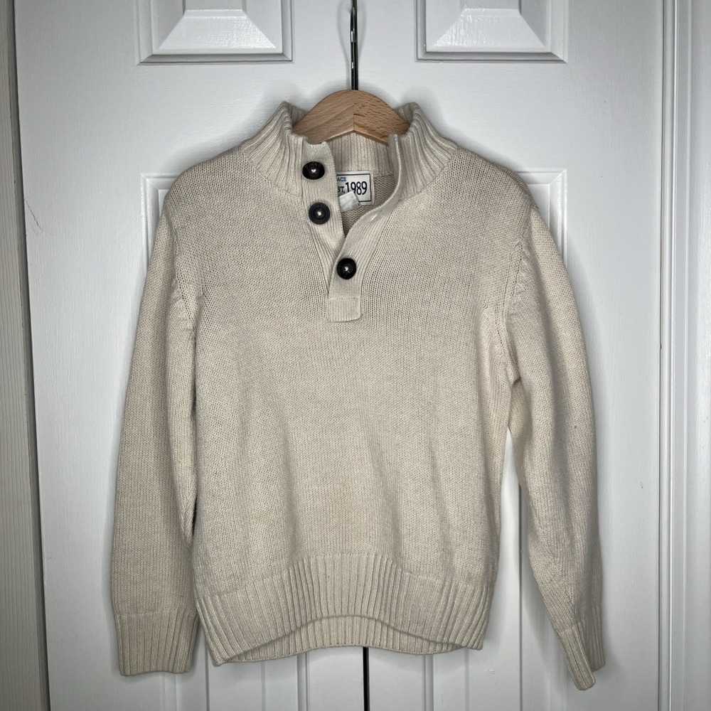 Mock Neck Sweater The Childrens Place Cream Pullover Boys Size 5/6